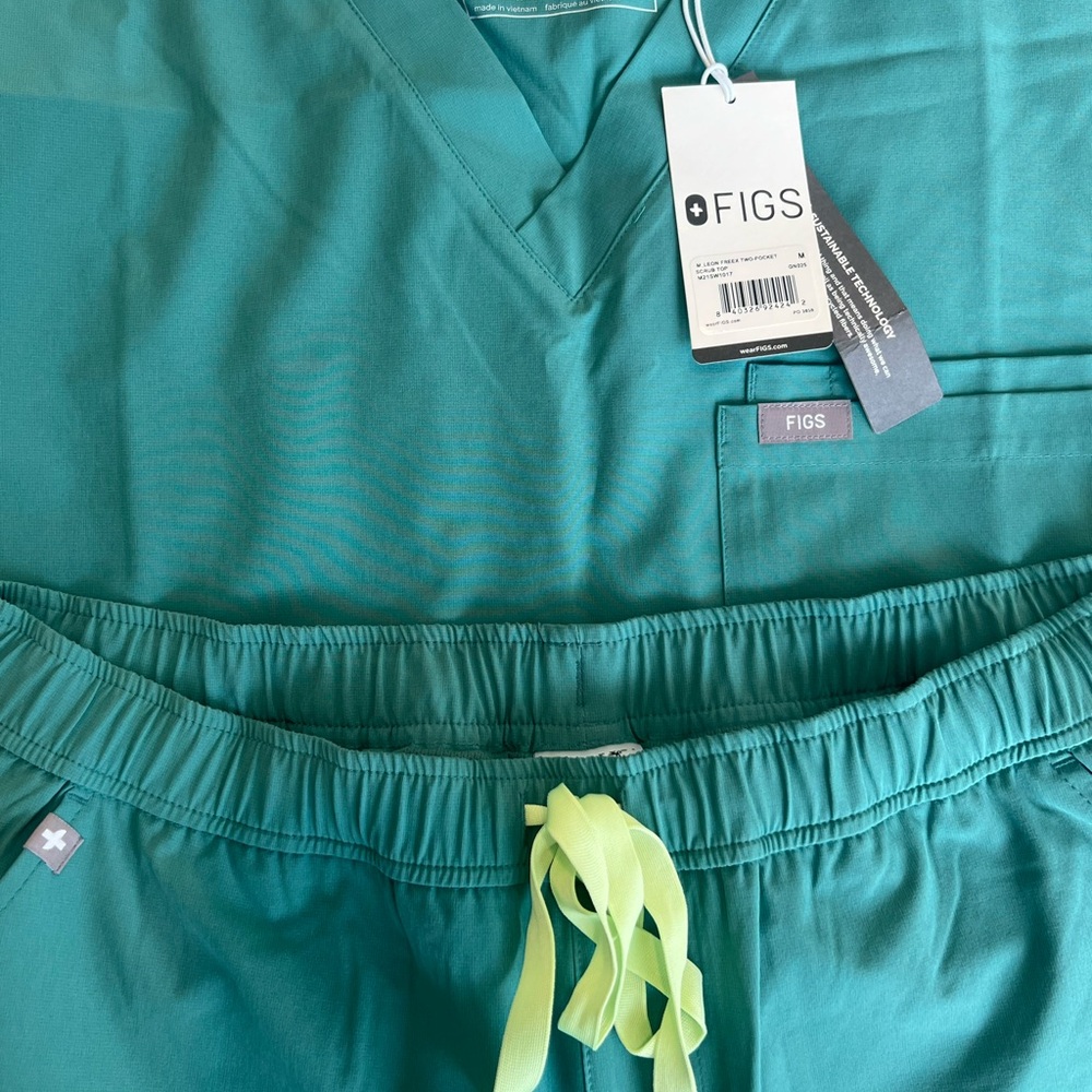 Mens Figs Teal Scrub Set